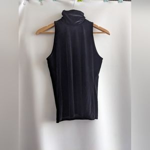 Lauren Ralph Lauren Black Velveteen Sleeveless Turtleneck Size M